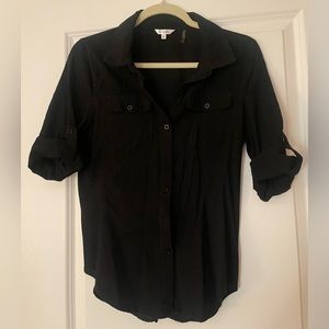 Black button down 3/4 Shirt